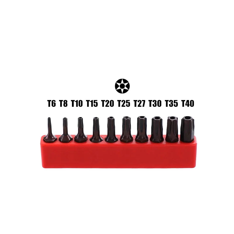 1~10PCS lot 1/4 Inch Alloy Steel 25MM Long Magnetic Torx Screwdriver Bits Set Hand Tools T8 T10 T15 T20 T25 T27 T30 T35