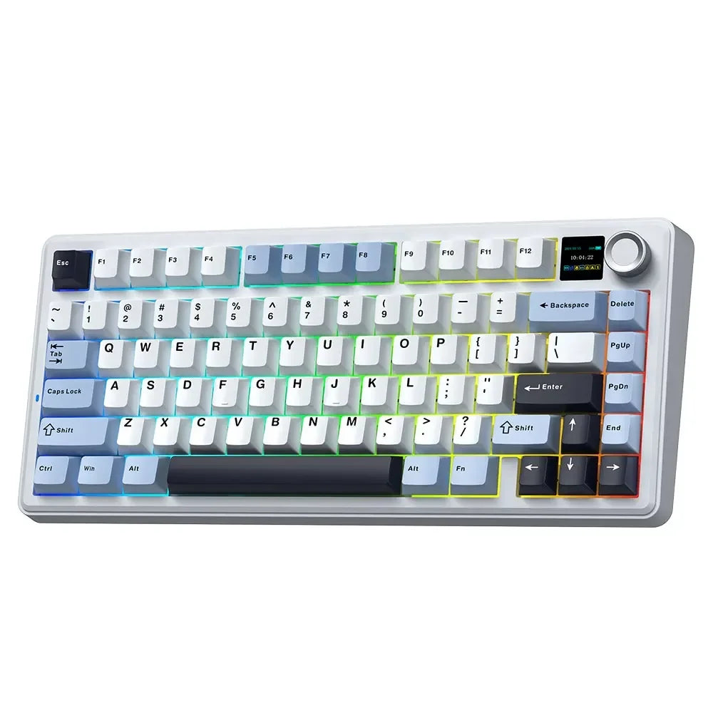 AULA F75 MAX Gaming Keyboard Three-mode connection 75% Layout Gasket Structure Hot-Swap RGB E-sports Keyboard Game Accessories
