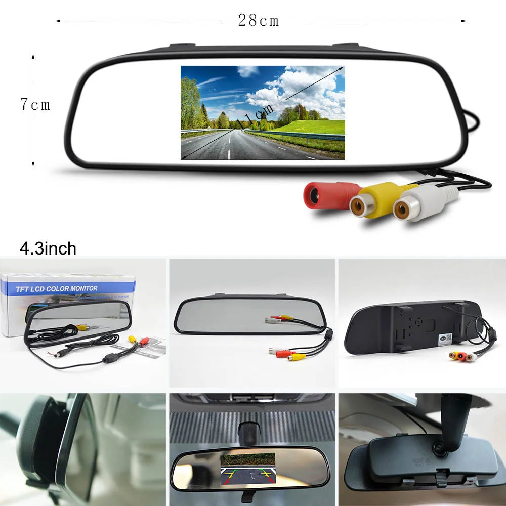 Easy Installation 4.3"5" Car Rear View Backup Camera LCD Monitor  for Vehicle Van Night Vision Reverse Video Parking System