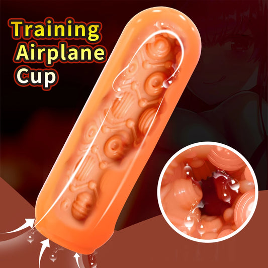 Masturbation Sex Toy For Men Male Masturbator Cup Manual Silicone Portable Sucking Airplane Cup Soft Vagina Blowjob Pocket Pussy