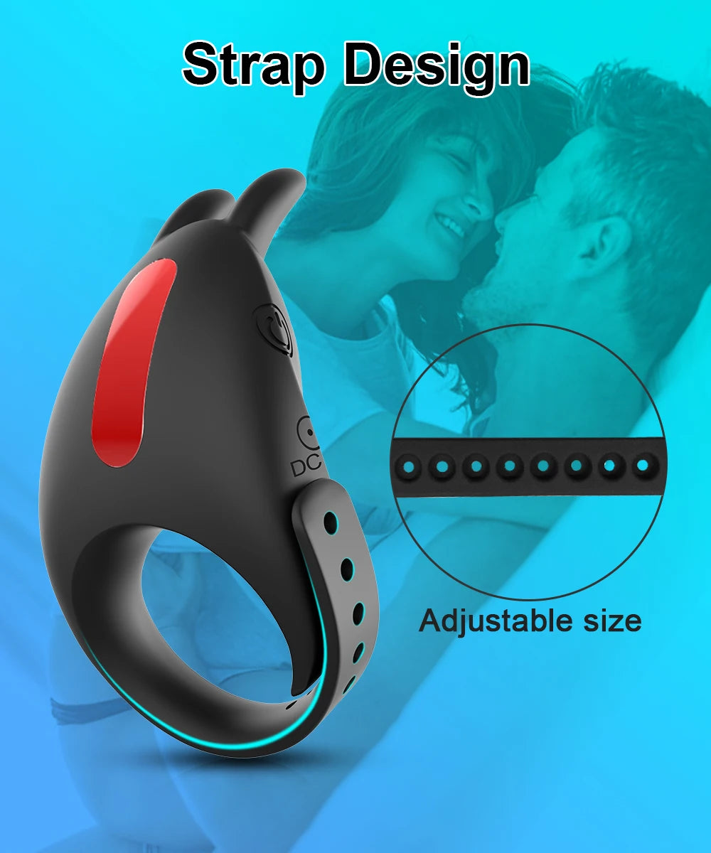 Adjustable Cock Ring for Men Vibrating Penis Ring Remote Control Ejaculation Delay Clitoris Stimulation Sex Toy for Couples