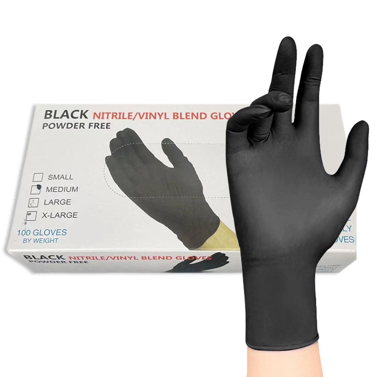 Disposable black gloves, multi-purpose, latex-free, sterile, medical, cooking, home use, easy, simple and clean