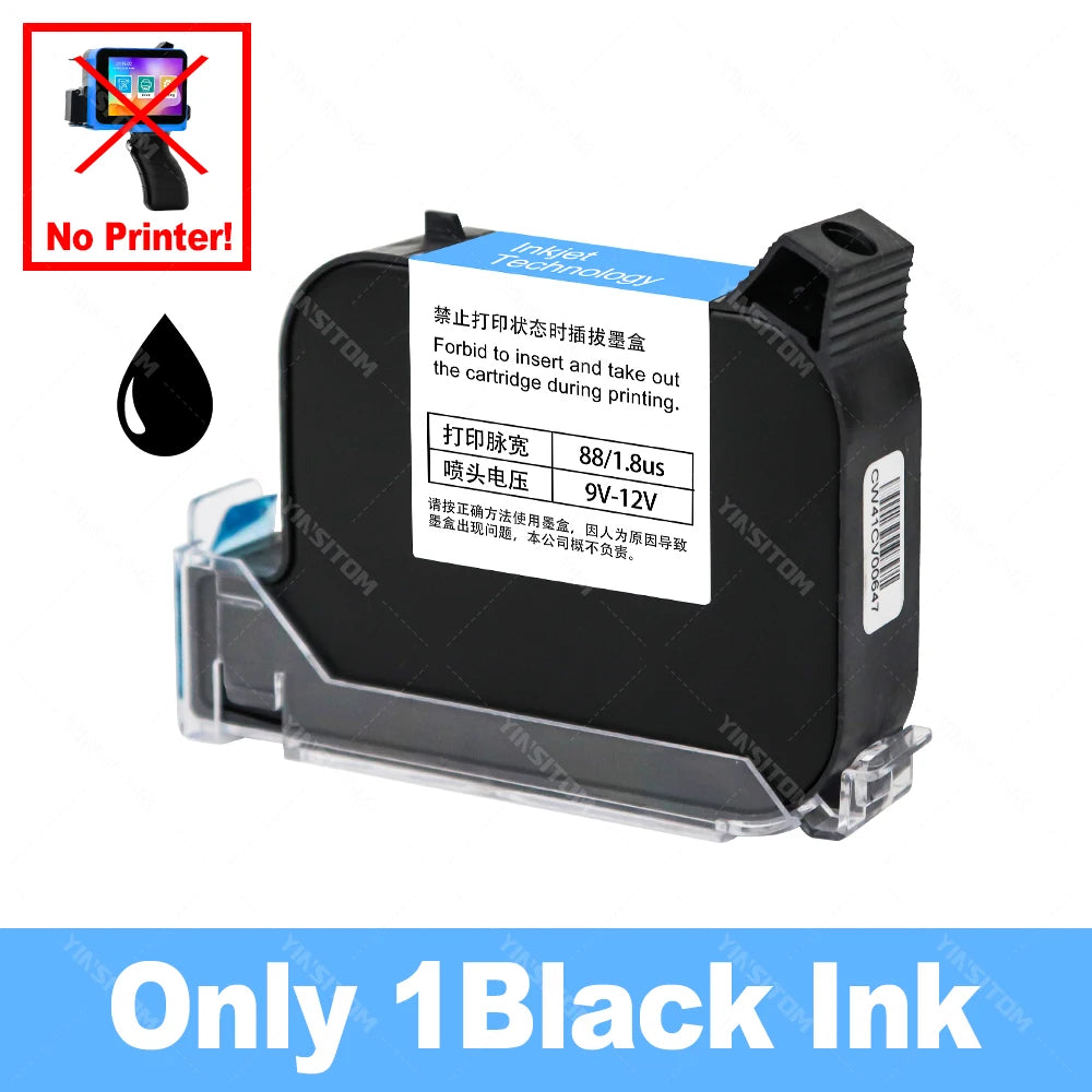 12.7mm Mini Inkjet Printer with Grips 28 Languages Coding Portable Machine for Plastic Text Label Batch Number Date Logo Print