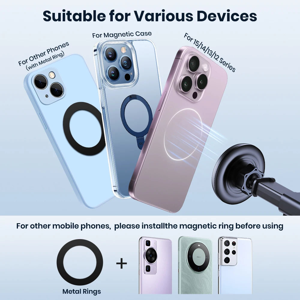 TOPK Magnetic Car Phone Holder Mount For Magsafe IPhone15 Pro Max Single-Hand Operation Metal Hook Magnetic Phone Holder for Car
