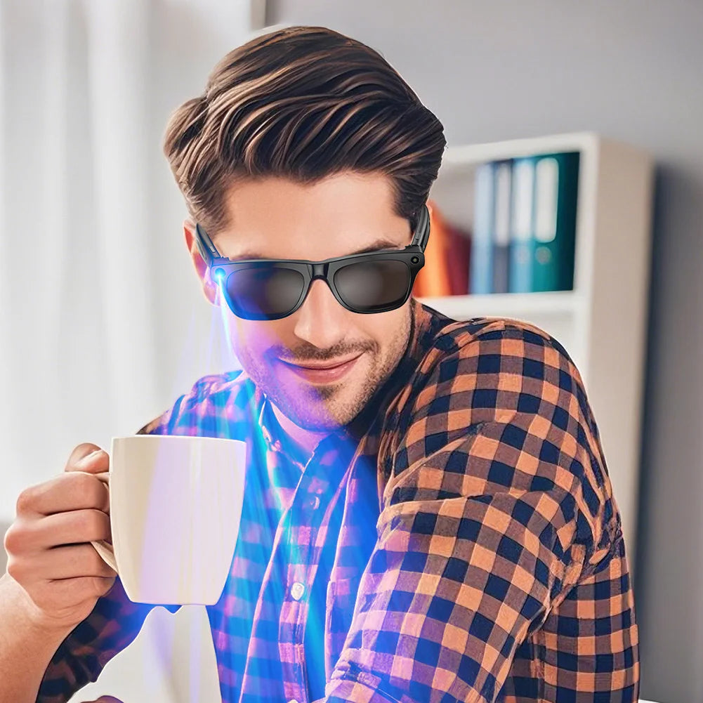 1080P HD AI Smart Glasses Chat GPT 100MP Camera Sunglasses Bluetooth Call 260Mah Battery Voice Assistant Control Smart Glasses