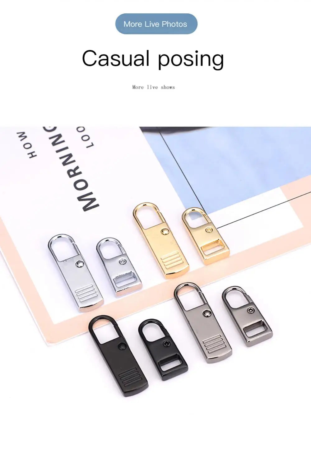 Zipper Puller Detachable Zipper Pull Replacement Universal Metal Zipper Pulls Extender Instant Zipper Replacement Repair Kit