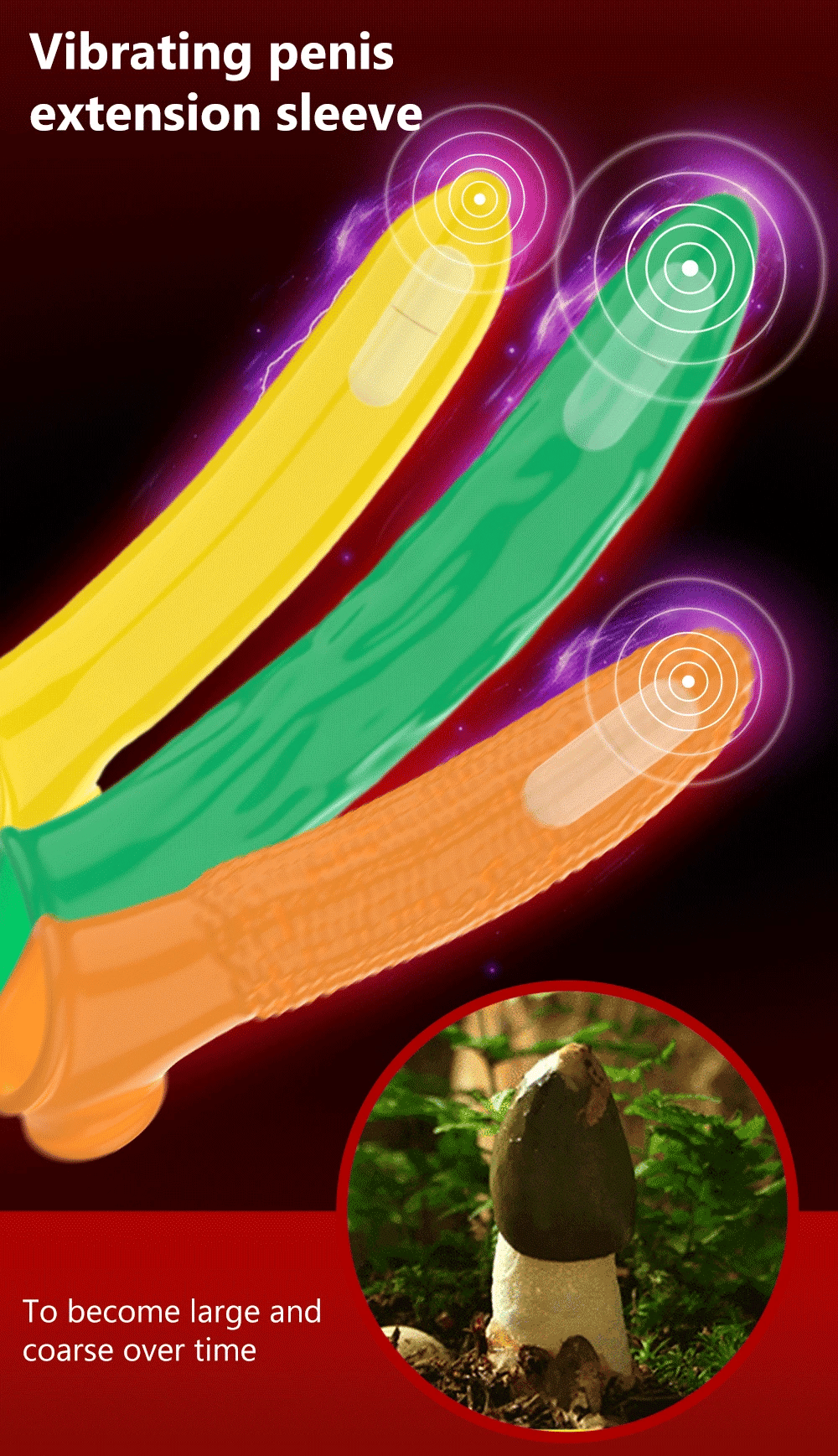 Vibrating Penis Sleeve Extension Condom Dick Glans Enlargement Cock Rings Delay Ejaculation Adult Goods Sex Toys For Men Couples
