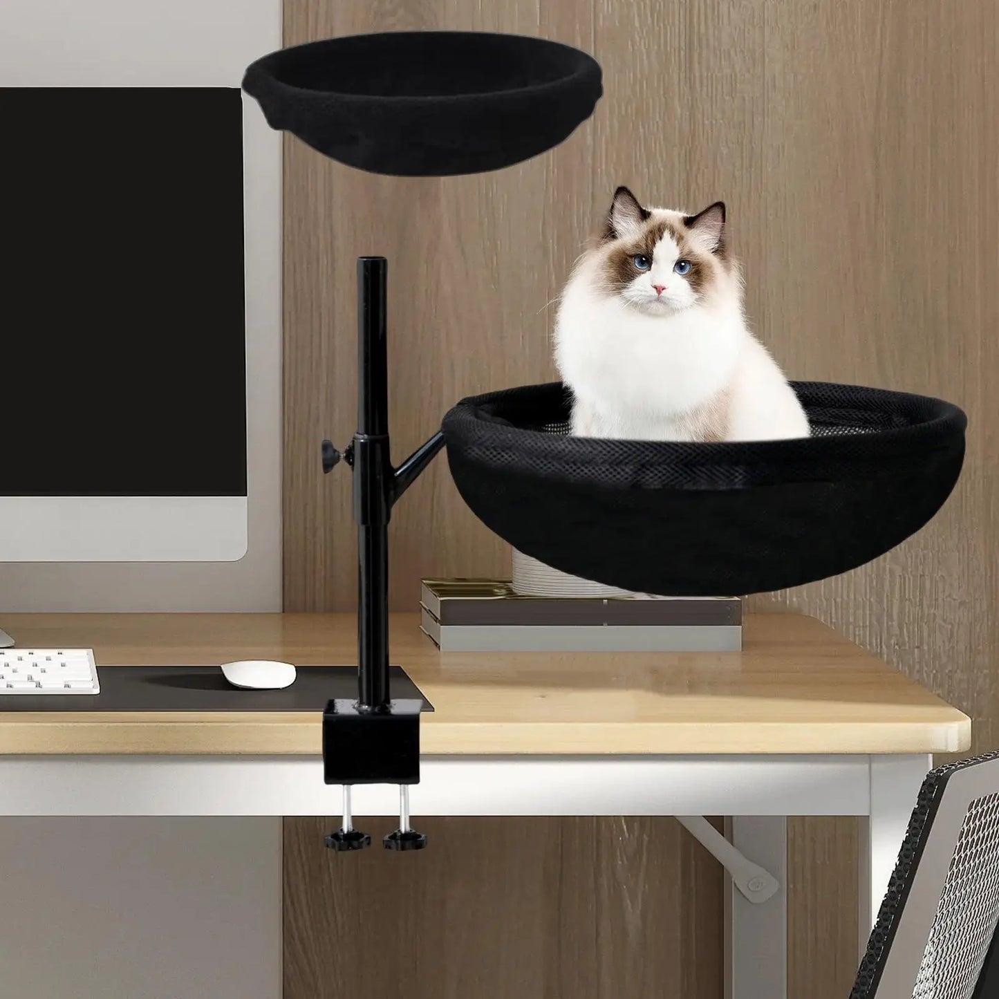 Cat Bed Desk Clamp Breathable with Pet Mat for Furniture Living Room Office
