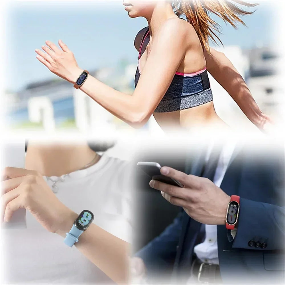 Sport Strap For Xiaomi Mi band 8-8 NFC Belt Replacement miband8 silicone Bracelet smart band 8 waterproof Watchbands Accessories