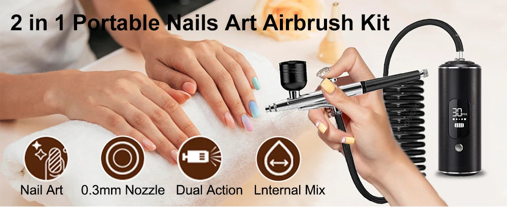 Airbrush with Compressor Portable Airbrush Painting Mini Spray Gun for Painting Paint Crafts Airbrush Compressor Paint Spray Gun