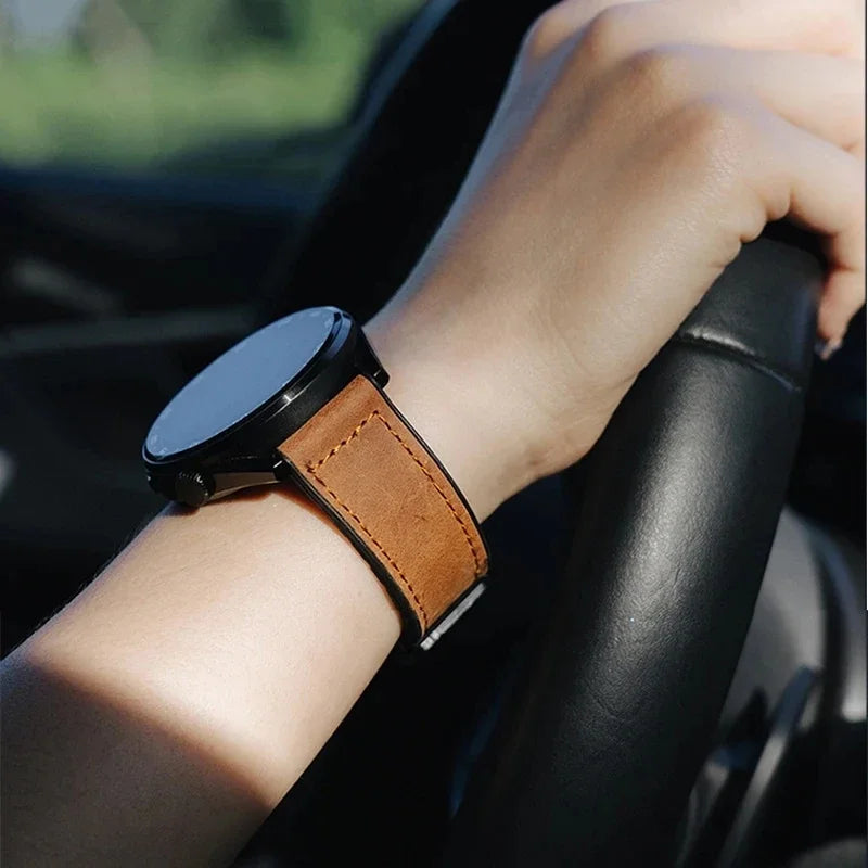 Leather Silicone Strap For Samsung Galaxy Watch 4 5 6 7 40mm/44mm Magnetic Band For Galaxy Watch 4/6 Classic 43 47mm 42 46mm