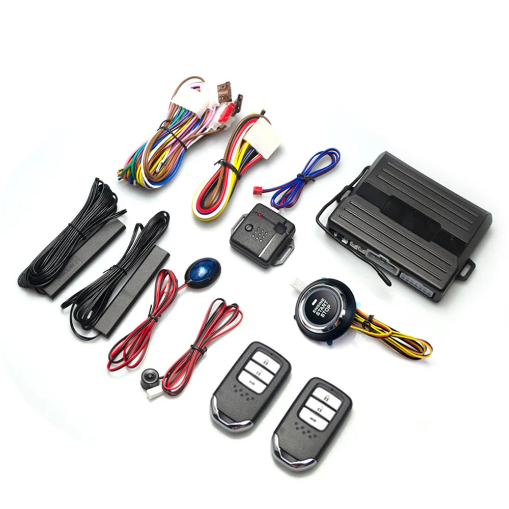 12V Universal Car Keyless Entry System Engine Start Alarm System One-button Start/Stop System Remote Starter Stop Accessories