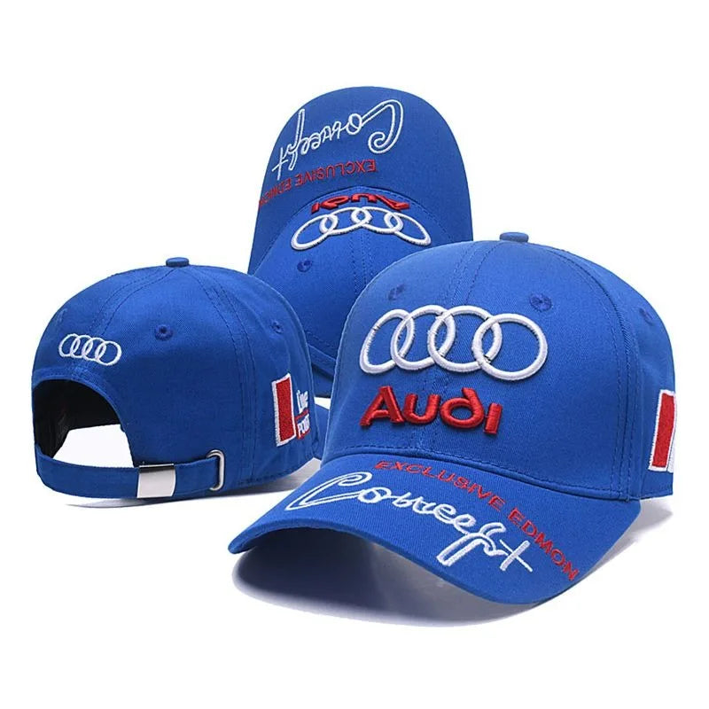 Car Embroidery Hat  For Audi SLine A4 B8 A3 A5 A6 C5 A1 A7 A8 Q5Q7 RS3 RS4 RS5 TT Outdoor Adjustable Casual Baseball Cap Sticker