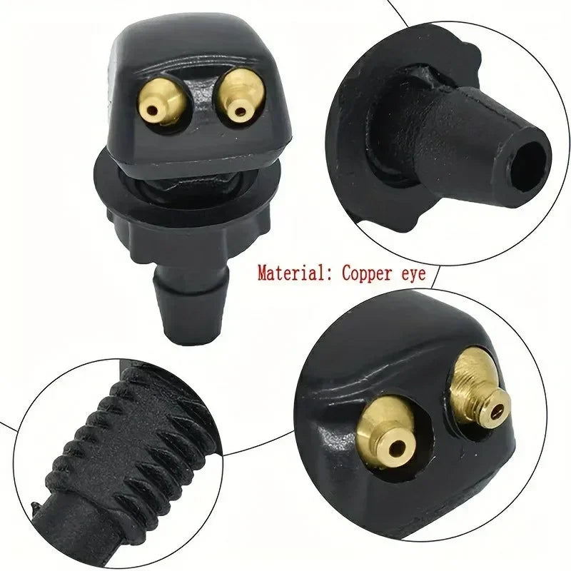 Car Dual Holes Windshield Washer Car Windshield Wiper Washer Spray Nozzle Fits Most Car Models Nozzle Wiper Water Spray Jet