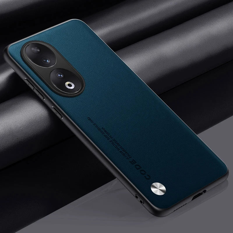 Luxury PU Leather Case For Honor 90 Back Cover Matte Silicone Shockproof Full Protection Phone Case For Honor 90 Honor90 Coque