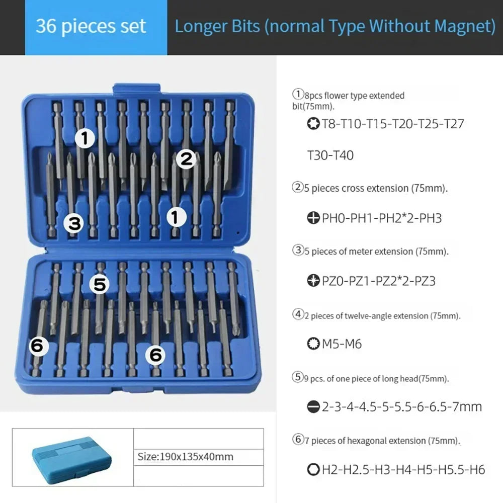 50-in-1 Multi-specification Electric Screwdriver Set Mobile Phone Computer Repair and Dismantling Precision Screwdriver Bit Set