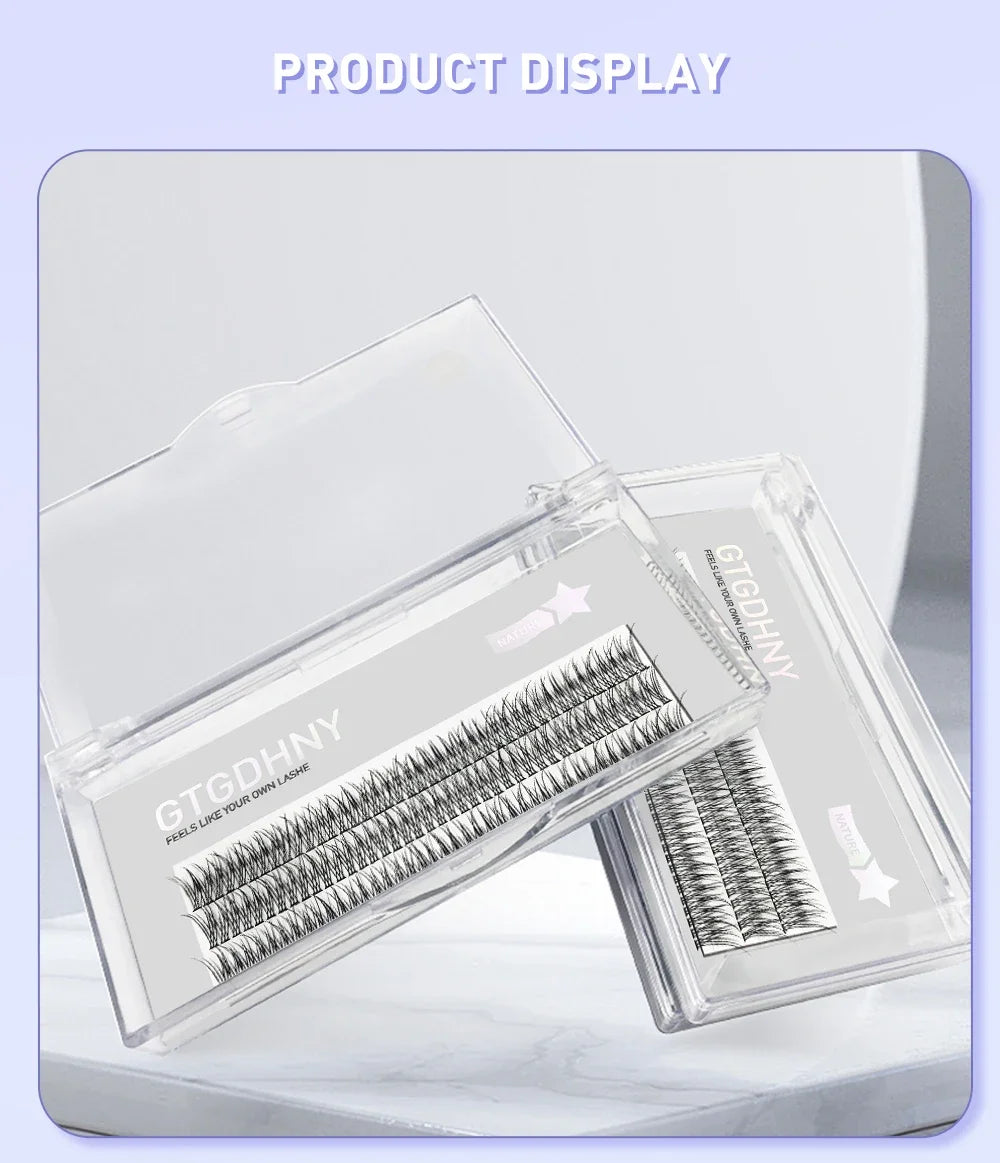 Fish Tail Cluster Eyelash A/M Shape Spikes Lashes Individual Dovetail Makeup Extension Wispy Premade Fans Natural Fluffy 3Rows