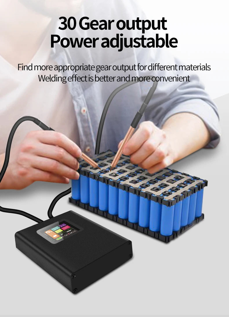 Digital Display Spot Welder 0.1-0.25MM Nickel Welding Handheld Machine Digital 18650 Lithium Battery Portable Kit 30 Gear Adjust