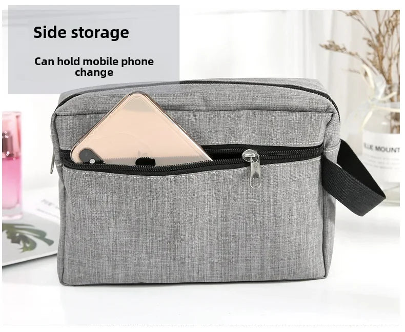 Multifunctional Simple Waterproof Oxford Cloth Cosmetics Bag Thickeneded Double-layer Cosmetic Bag Large Capacity Portable St...