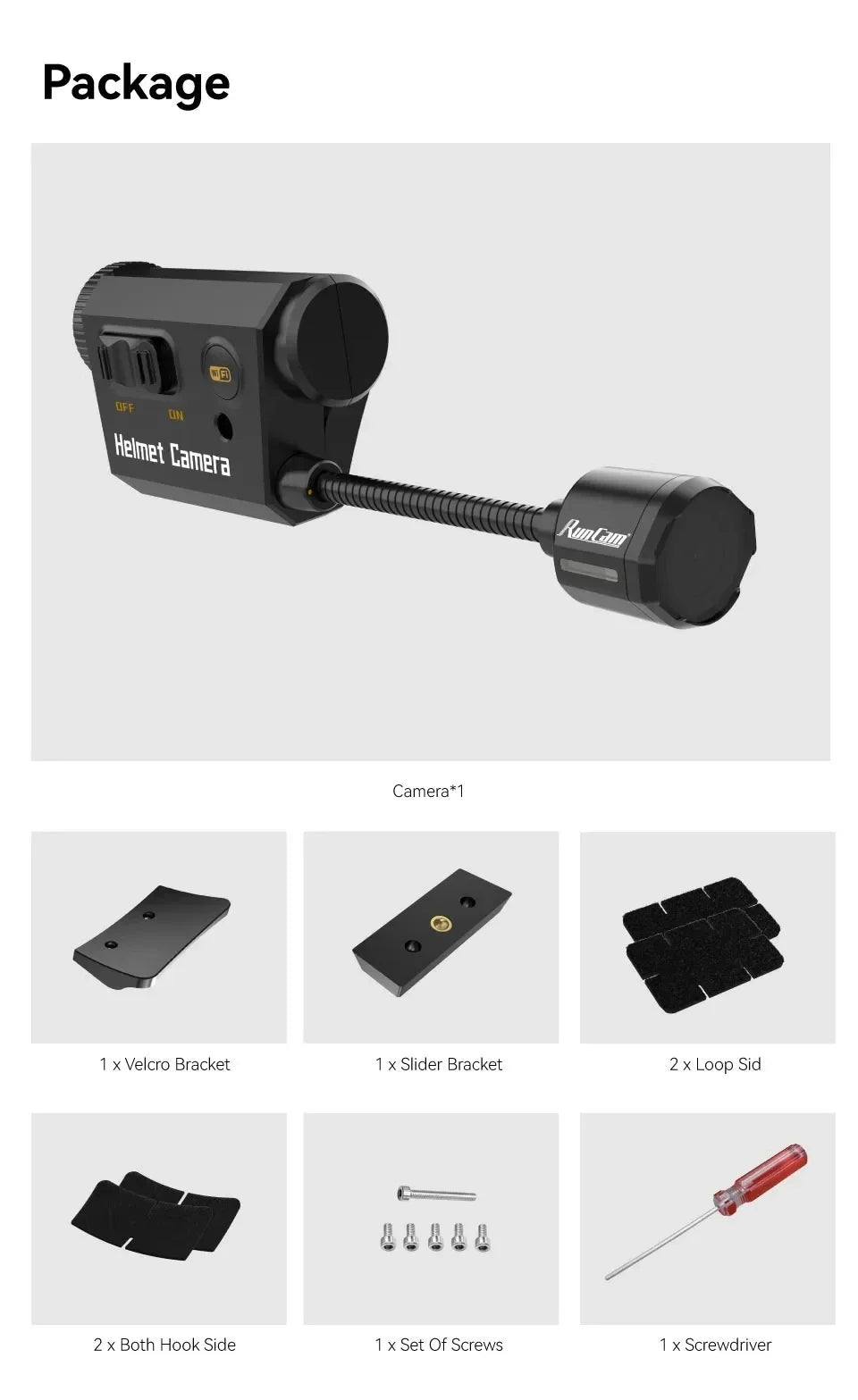 RunCam Helmet Camera Face Mask Recorder Airsoft Recording Long Battery Life 1920*1080 60fps Built-in Wifi