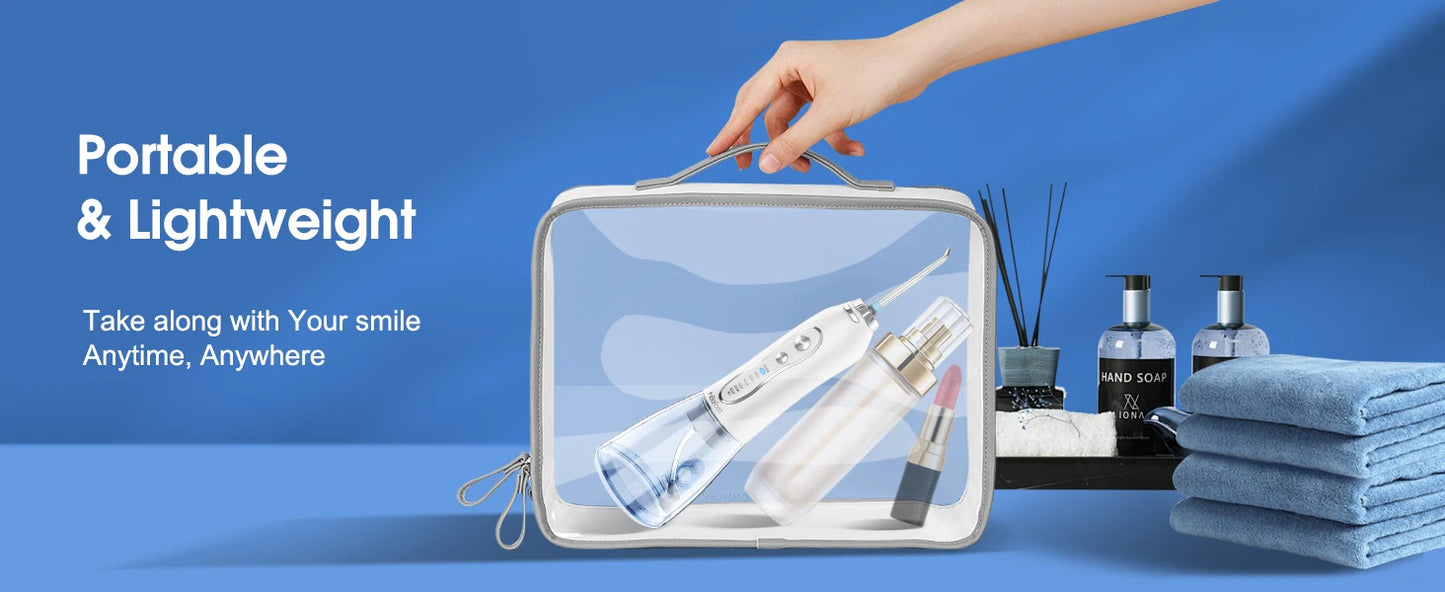 h2ofloss Dental Oral Irrigator Portable Water Flosser for Teeth Braces Rechargeable Home and Travel 5 Modes Waterproof