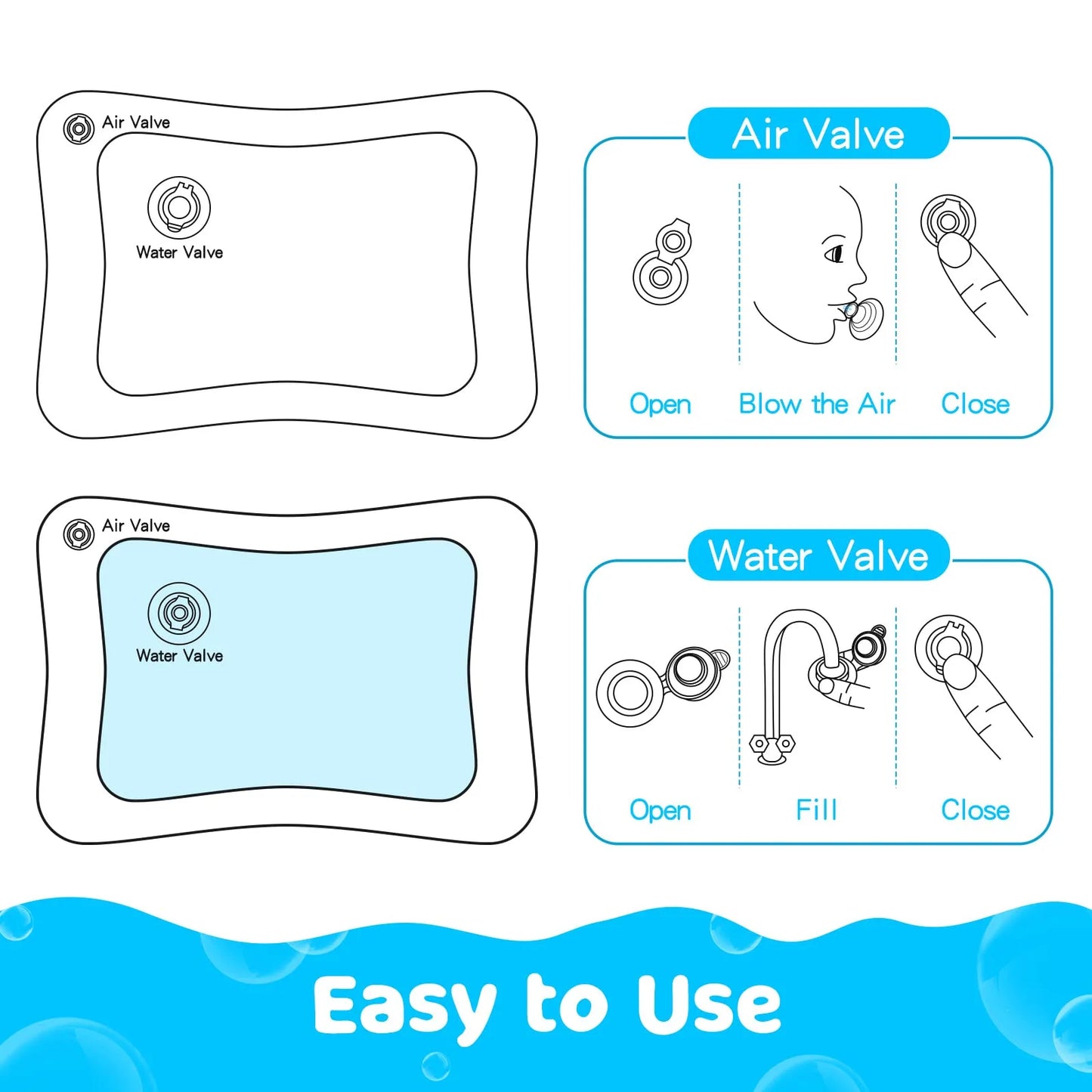 1 PCS Children's Inflatable Pat Pad Baby Pat Pad PVC Marine Animal Water Pad Toy Baby Crawling Inflatable Water Pad Water Toy