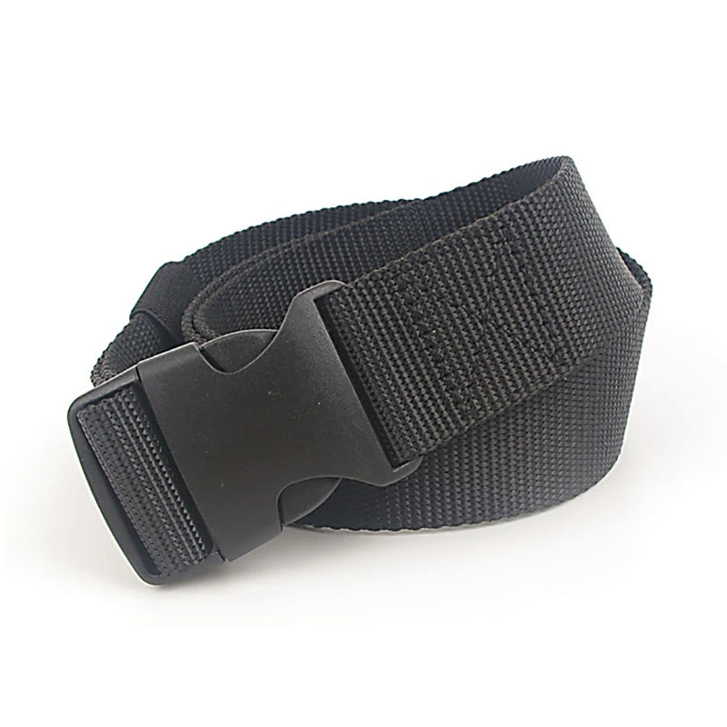 125cm 2.5 Wide Buckle Nylon Braid Men Belt Adjustable Man Outdoor Travel Waist With Plastic Buckle For Pants For Women's Outdoor