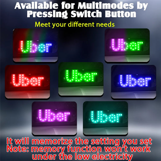 Christmas Atmosphere Light for UBER Cars LED Sign Light Colorful UBER Logo Light Halloween LED Atmosphere Lamp Warning Lamp RGB