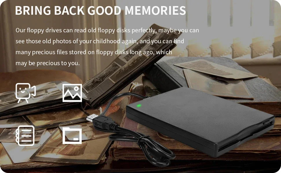 External USB Floppy Disc Drive, 3.5 inch 1.44 MB FDD, Floppy Disk Reader Floppy Disk Reader for PC Laptop Windows 11/10/8/7/XP