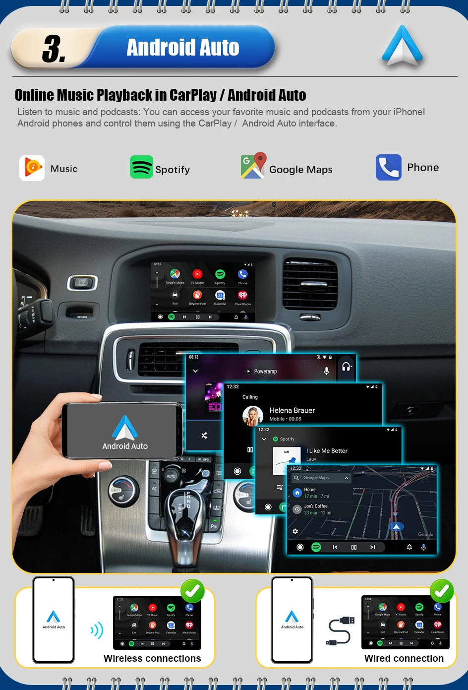 Wireless CarPlay Android Auto Box 5G Upgrade Version For Volvo V40 V60 XC60 S60 V70 XC70 S80 2010-2014 OEM Microphone Accessorie