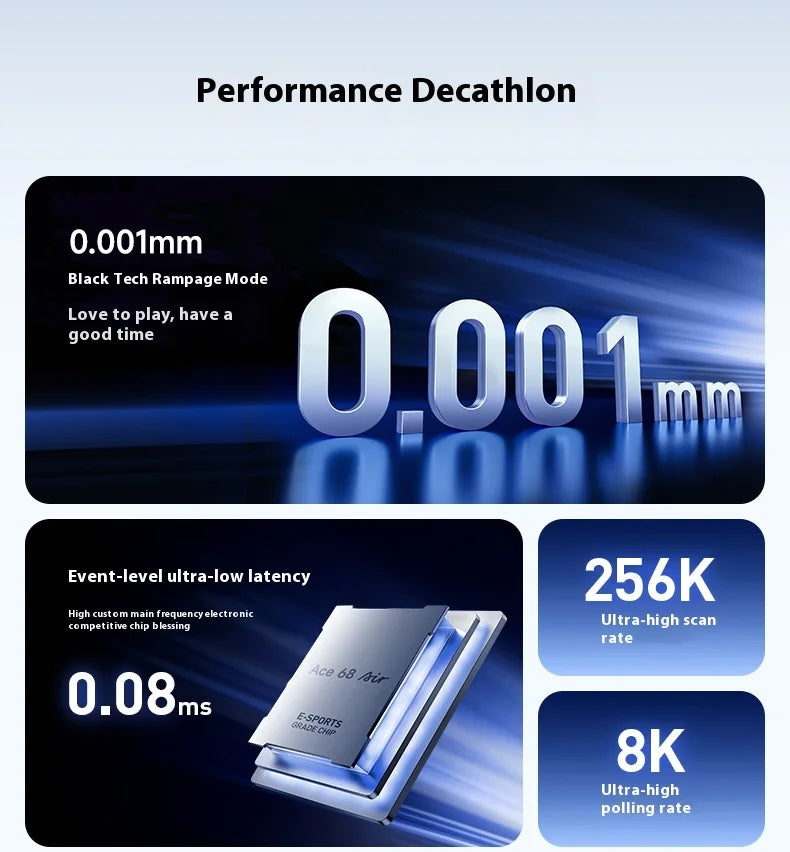 MCHOSE ACE68 Air Magnetic Keyboard Magnetic Switch 8k Polling Rate 128k Scanning Rate RGB Light Box Customized Gaming Keyboard