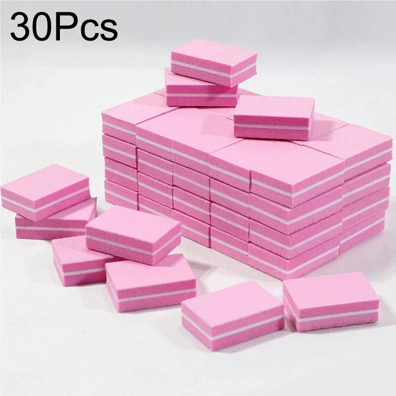 Nail Art Buffer Polish 50-10Pcs Mini Buffing Sanding Files Block Pedicure Care Manicure Pedicure Nail File Tools Nail Charm