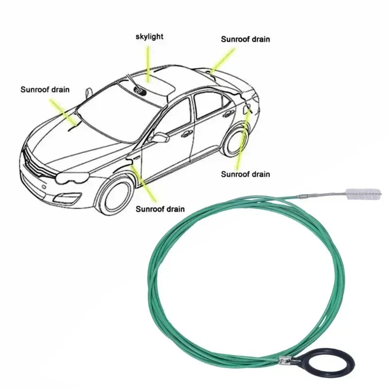 Car Sunroof & Windshield Drain Cleaning Tool - Flexible Pvc Brush For Easy Dredging