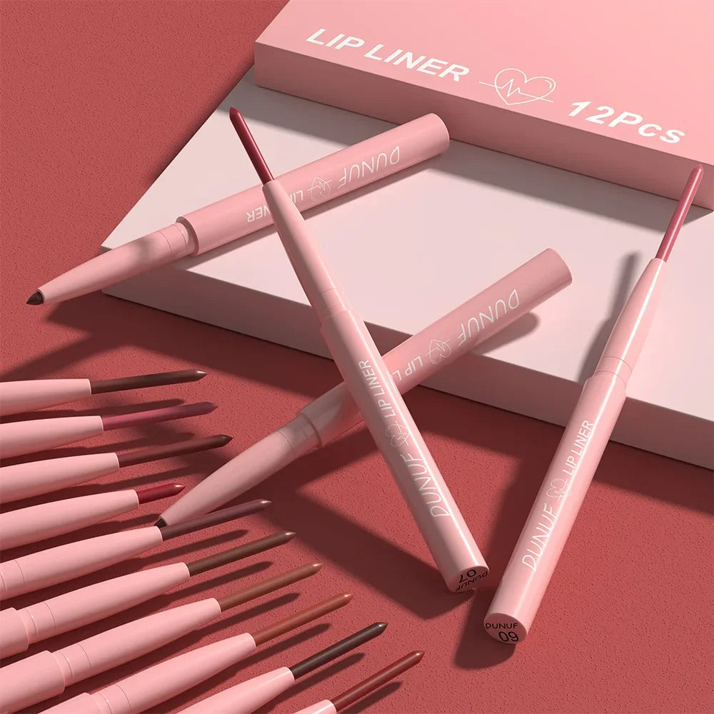 12 Colors Lip Liner Lip Pencil Set Matte Lipstick Waterproof 24 Hours Long Lasting Korean Lip Tint Makeup For Women Cosmetics