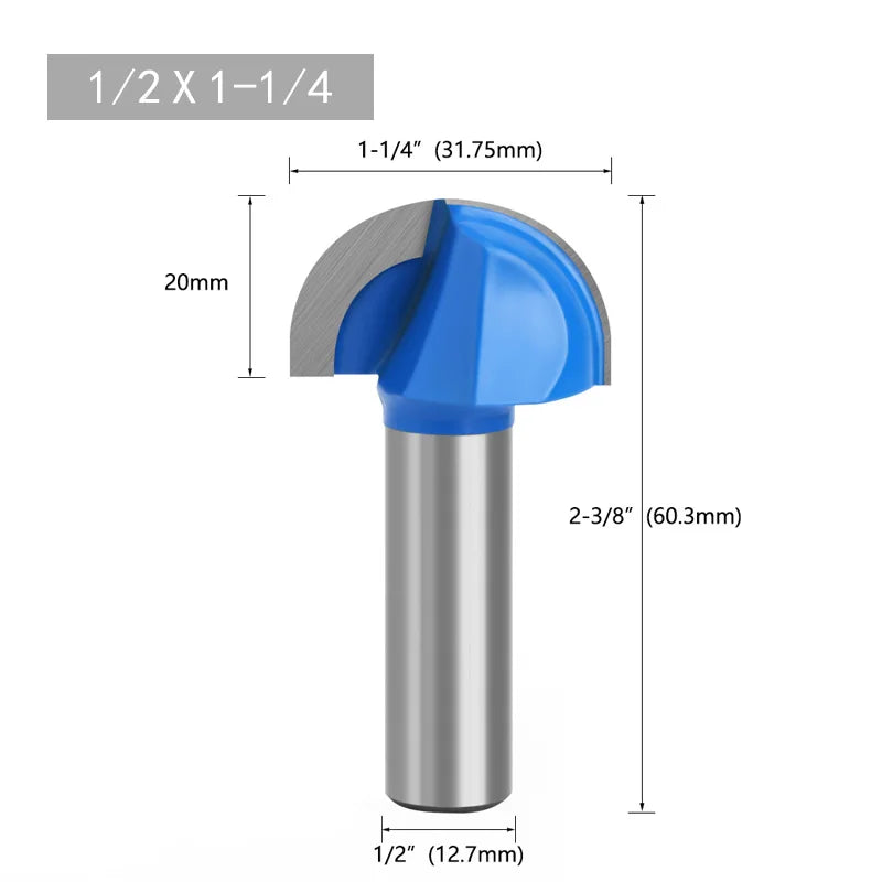 Round Bottom Over Nose Router Bit CNC 6mm Router Bit Set Carbide Ball End Mill 6mm 8mm for Wood Woodworking