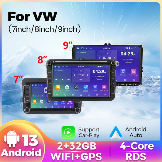 7/8/9" Android13 BT GPS Car Multimedia Radio for Volkswagen VW Golf 5 6 Polo Passat B6 B7 CC Skoda Jetta Tiguan Touran GOLF POLO