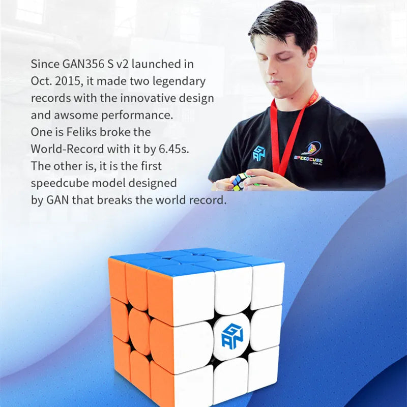 GAN 356 RS Speed Cube Stickerless 3x3 Speedcube 3x3x3 Professional Magic Cube Puzzle Toys for Children GAN Cubes