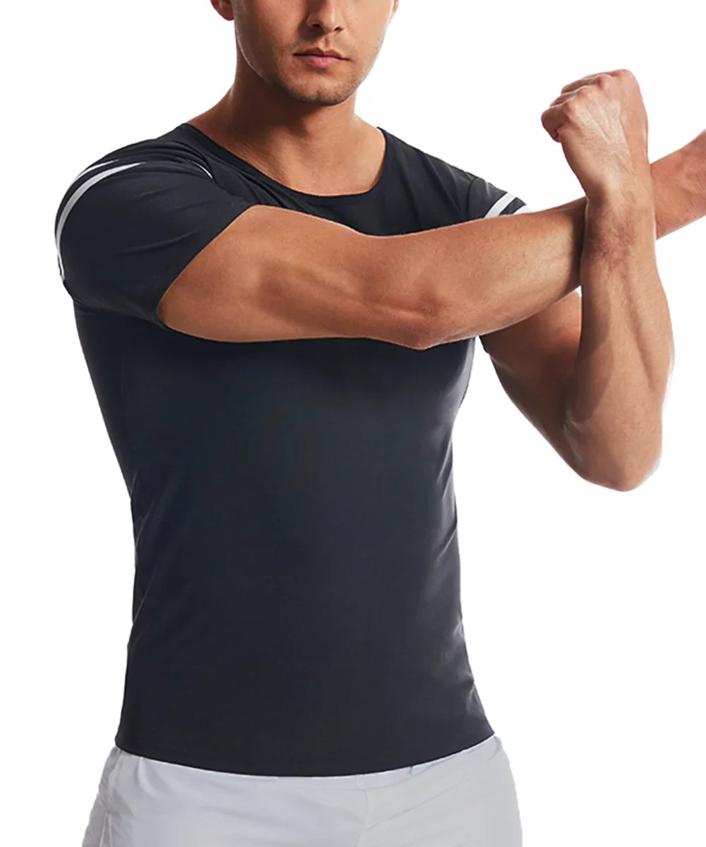 Men Sauna Sweat Shirt Heat Trapping Compression Vest Waist Trainer Gym Workout Shirts Slimming Body Shaper Weight Loss Tank Tops