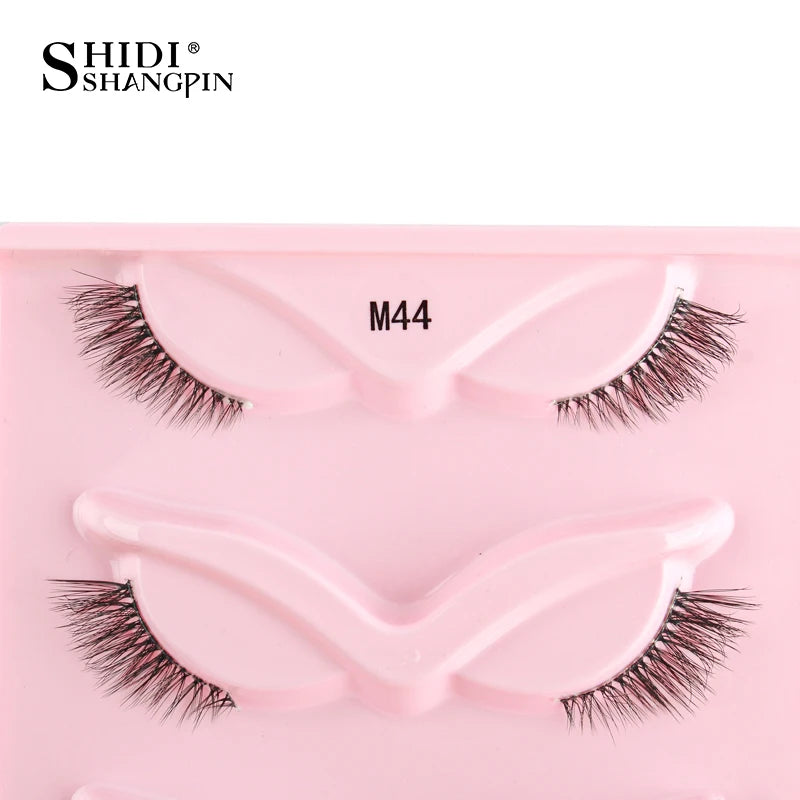 3/5 Pairs Cat Eye False Lashes Natural Short Fluffy Eyelashes Wispy Half False Eyelashes Eye End Extension Faux Mink Makeup