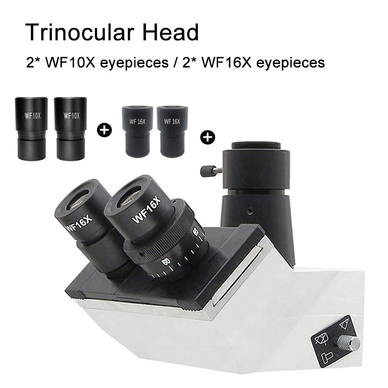 Metal Biological Microscope Head w/ WF10X WF16X Eyepiece Monocular Binocular Trinocular Microscope Head Teaching Microscope Head