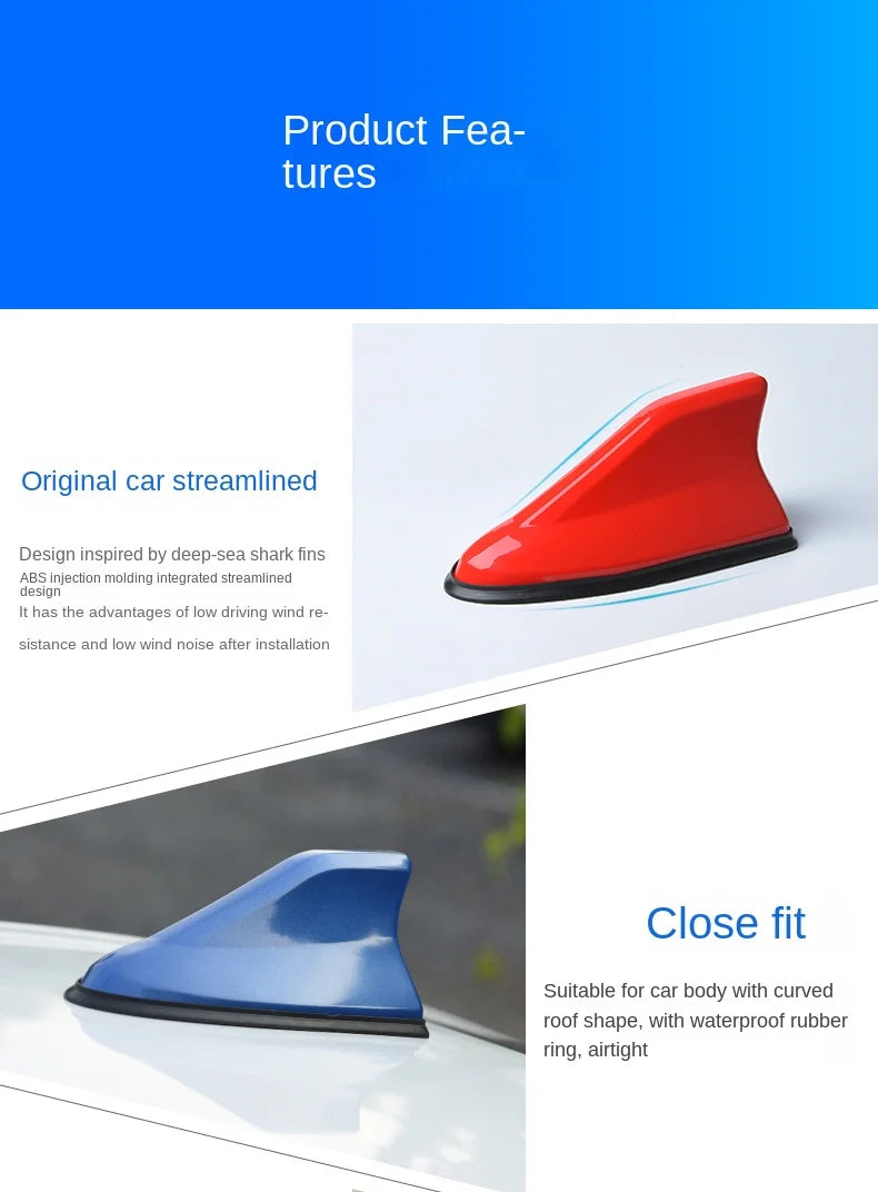 Car Radio Shark Fin Car Shark Antenna Radio FM Signal Design For All Automobiles Aerials Auto Exterior Styling Replacement Parts