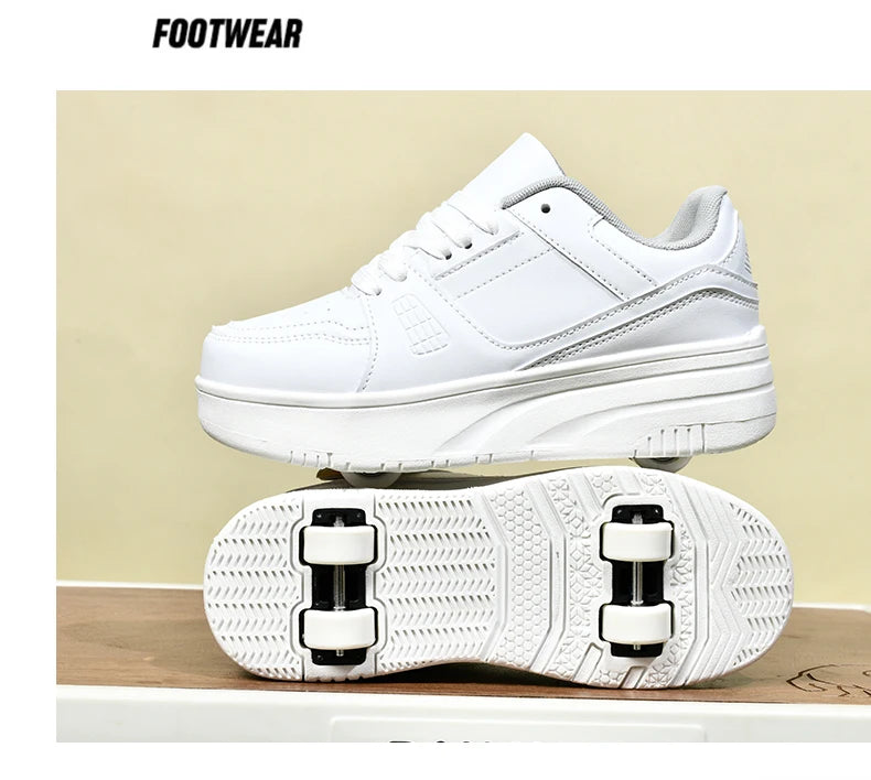 Children's Roller Skate Shoes Student Inline Skating Shoes grils 4-Wheel Deformation Boy's Skating Shoes