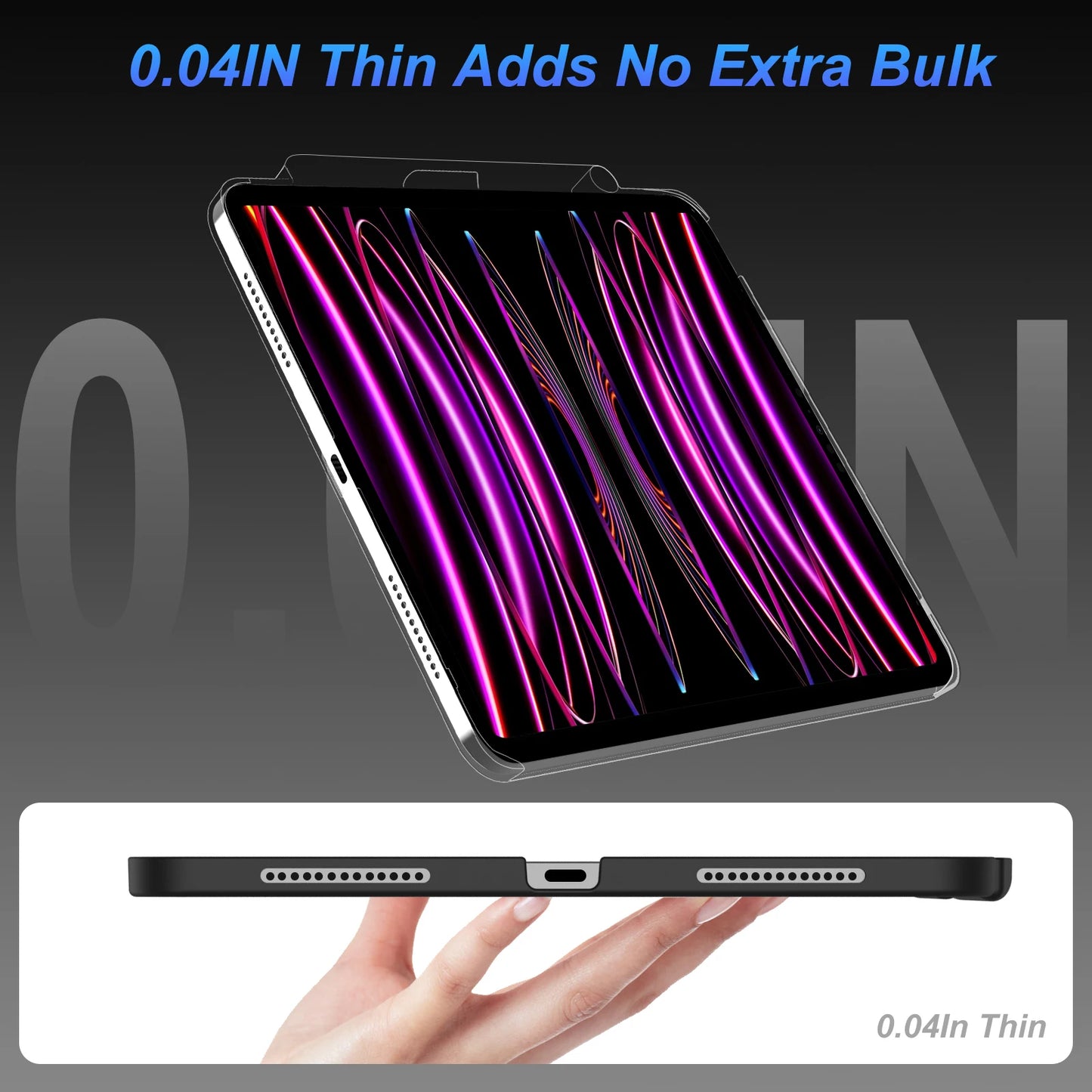 Magnetic Case for iPad Pro 11 2024 Air 4 5 iPad Pro 13 M4 12.9 6th 5th 4th 3rd Gen Magic Keyboard Compatible Case Pencil Holder