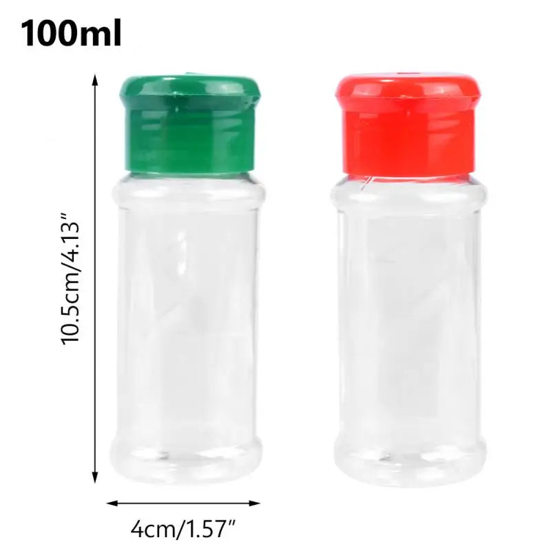 1~10PCS 100MLSeasoning Shaker Bottles Plastic Kitchen Spices Storage Condiment Jar Salt Pepper Boxes for Kitchen Gadget Tools