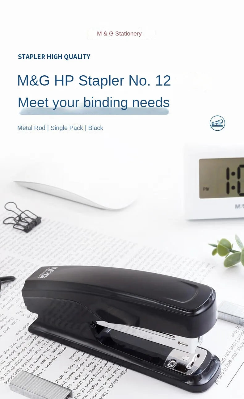 M&G Dual Mode Stapler Business Metal Durable Stapler #12 Office Supplies Single Pack Black/Gray Fits 24/6 & 26/6 Nail Patterns