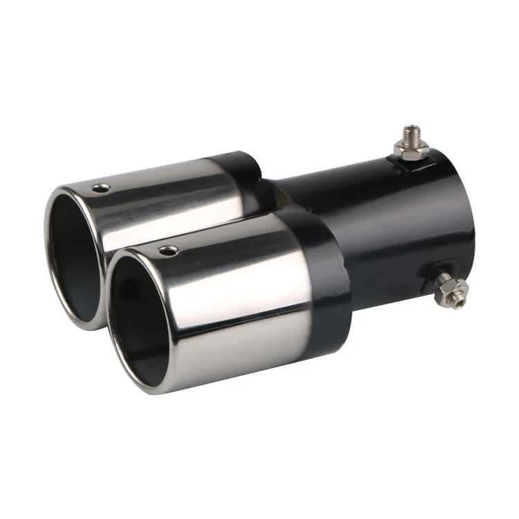 Car Universal One To Two Grilled Blue Tail Throat Double Pipe Tail Pipe Stainless Steel Exhaust Pipe Modification Supplies