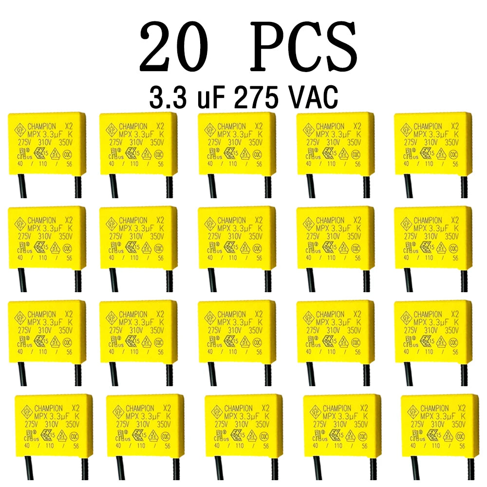 capacitor 3.3UF 275VAC anti-light flash safety capacitor.Suitable for smart touch switches without neutral, electric fans, etc