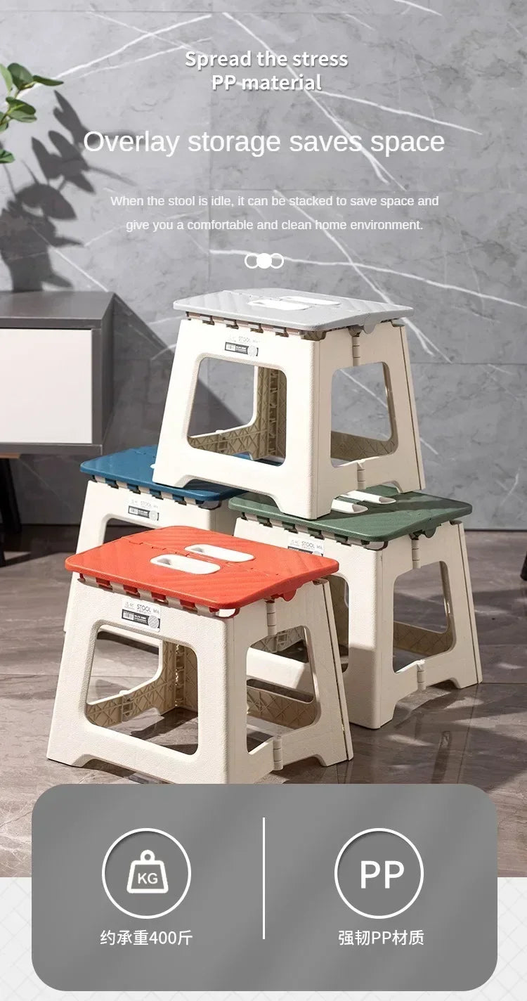 2024 Hot Netflix Thickened Folding Stool Mini Portable Outdoor Picnic Camping Chair Portable Bench Train Mat Stool Gifts