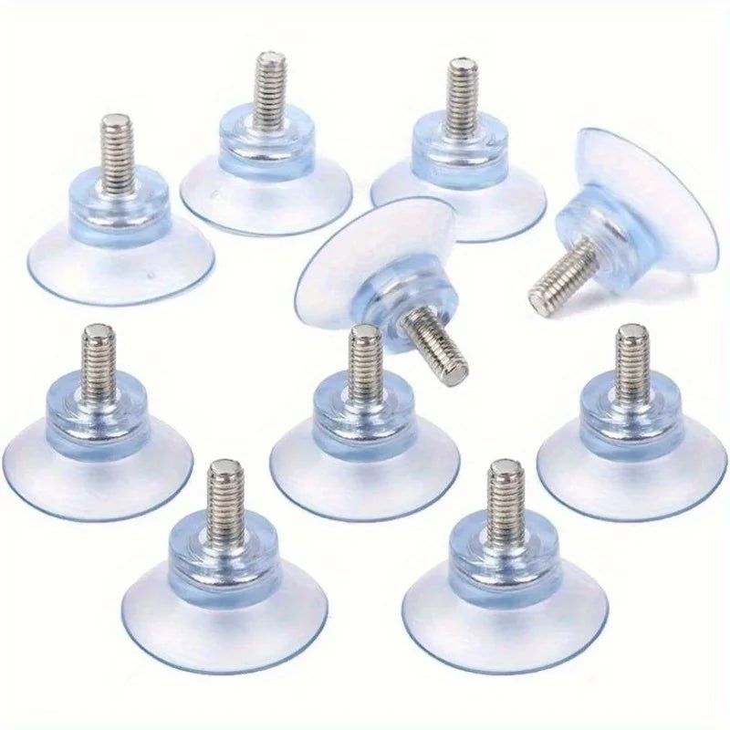 M6 Screw Rubber Suction Cups, 3.51cm Transparent with Metal Screws - Ideal for Glass Table Top Replacement & Holiday Decorations