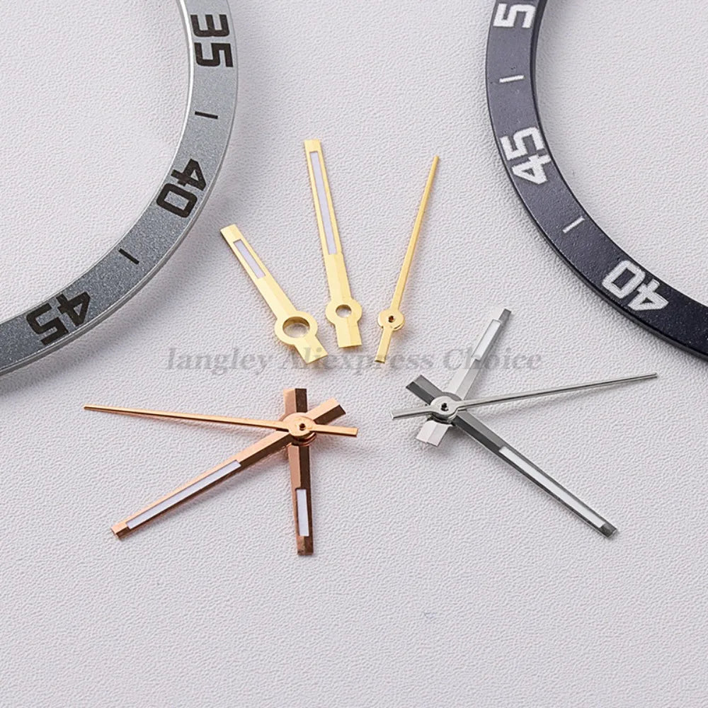 Silver Needles NH35 NH36 Watch Aiguille Hands C3 Super Lume Pointer Baton Style Datejust Hands Polished for Automatic Movement